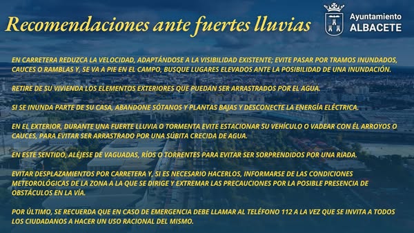Recomendaciones alerta naranja por tormentas