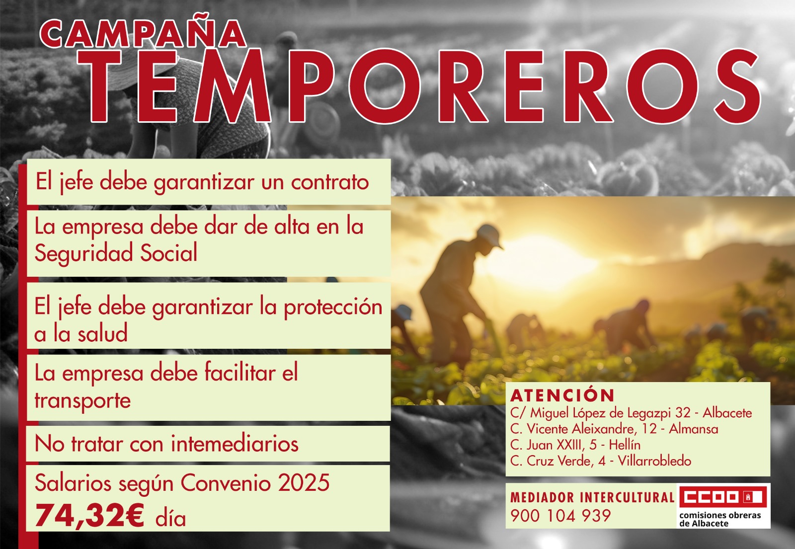 derechos temporeros CCOO albacete