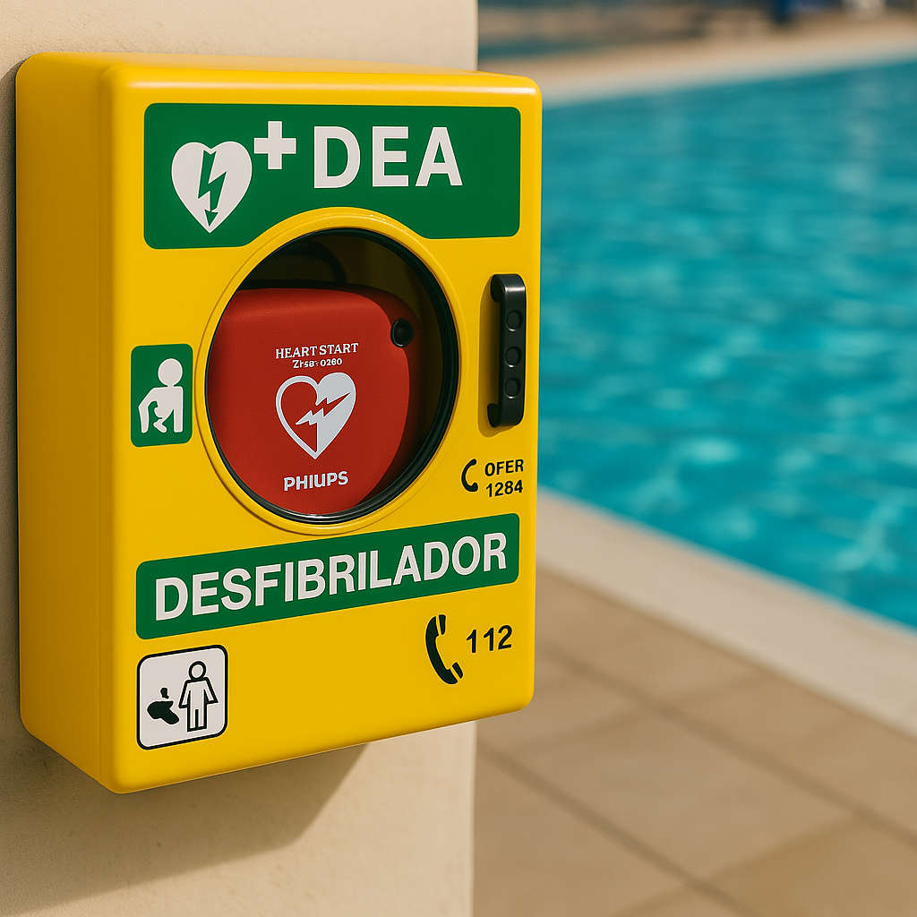 desfibrilador en piscina