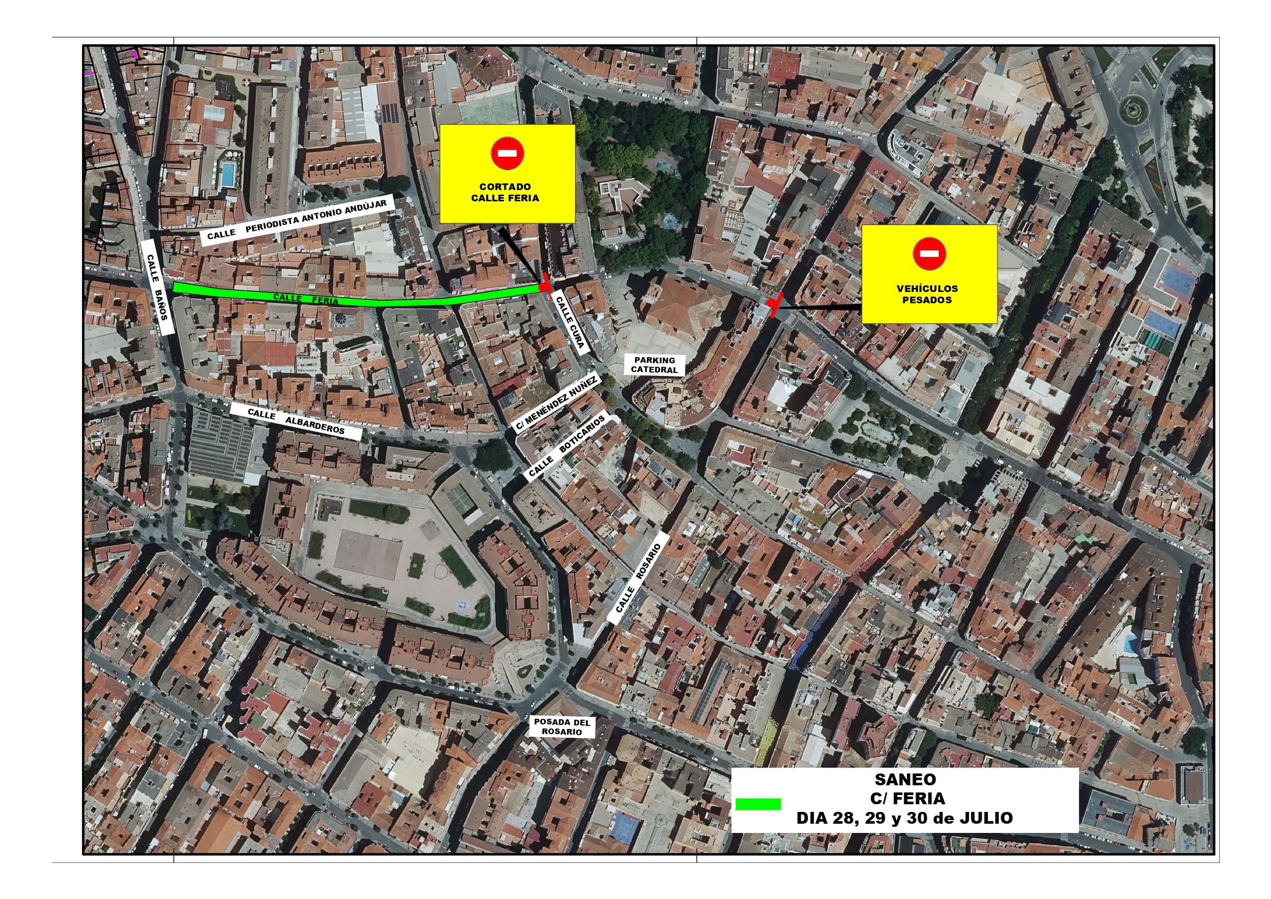 plano asfaltado calle feria