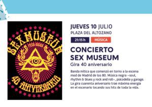 agenda verano cultural Sex Museum