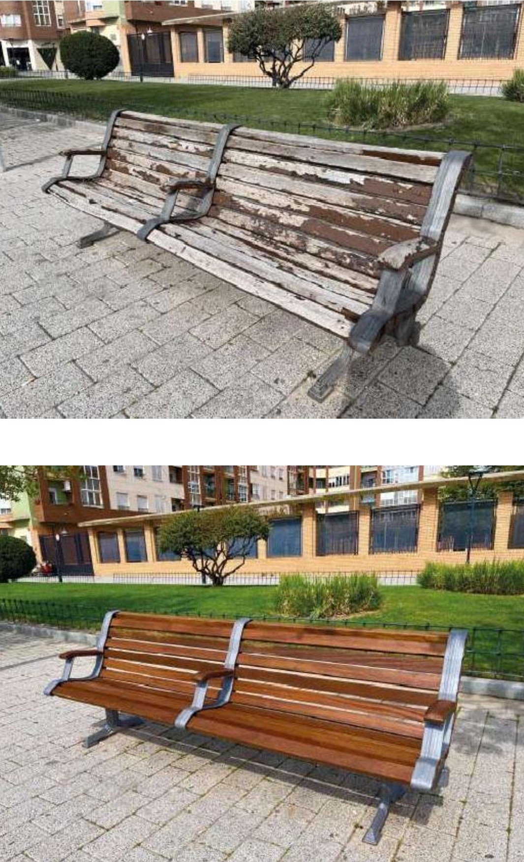 imagen bancos de Albacete restaurados