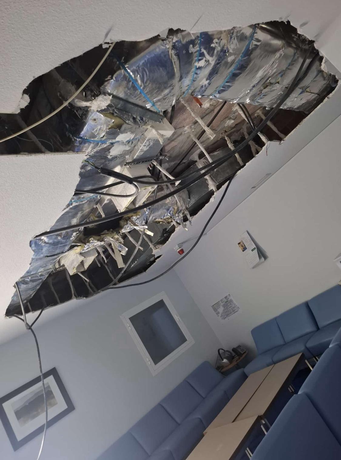 techo derribado en hospital de Albacete