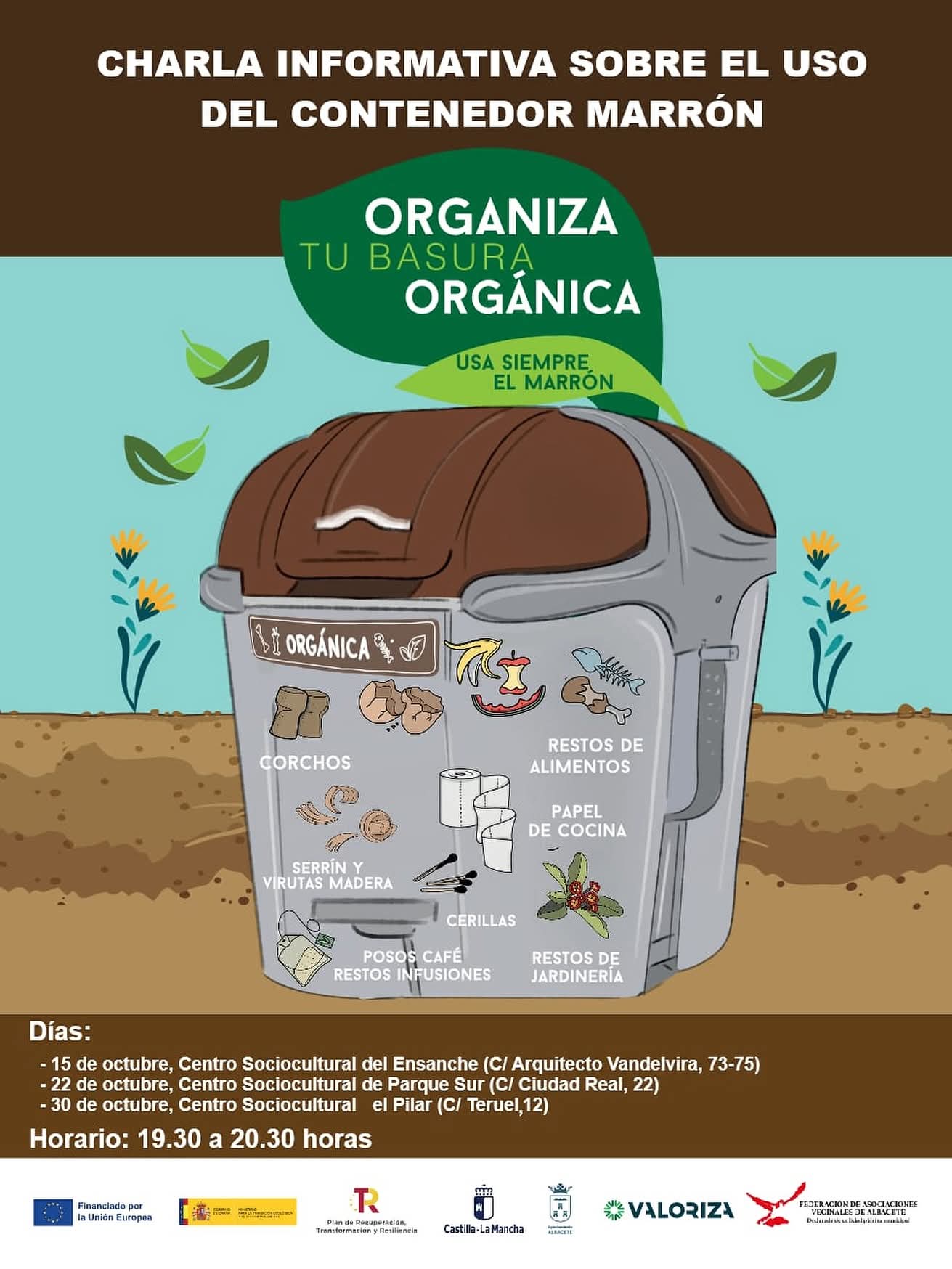 charla contenedor marron