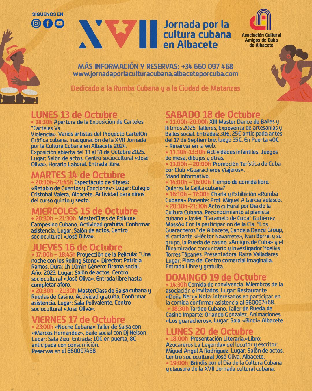 PROGRAMACIÓN JORNADAS CULTURA CUBANA