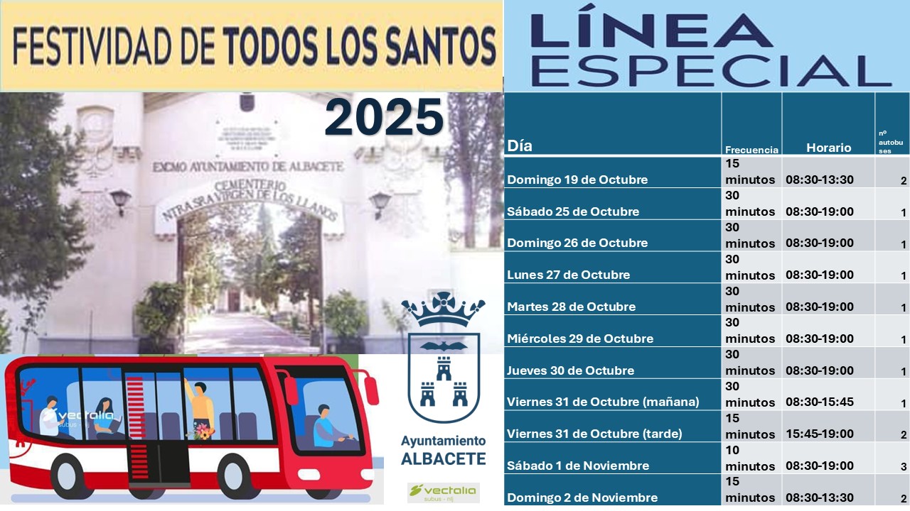 horarios transporte festividad todos los santos