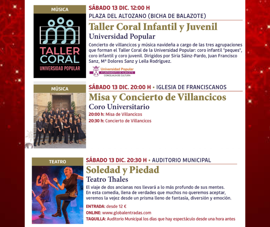 EVENTOS SABADO NAVIDAD