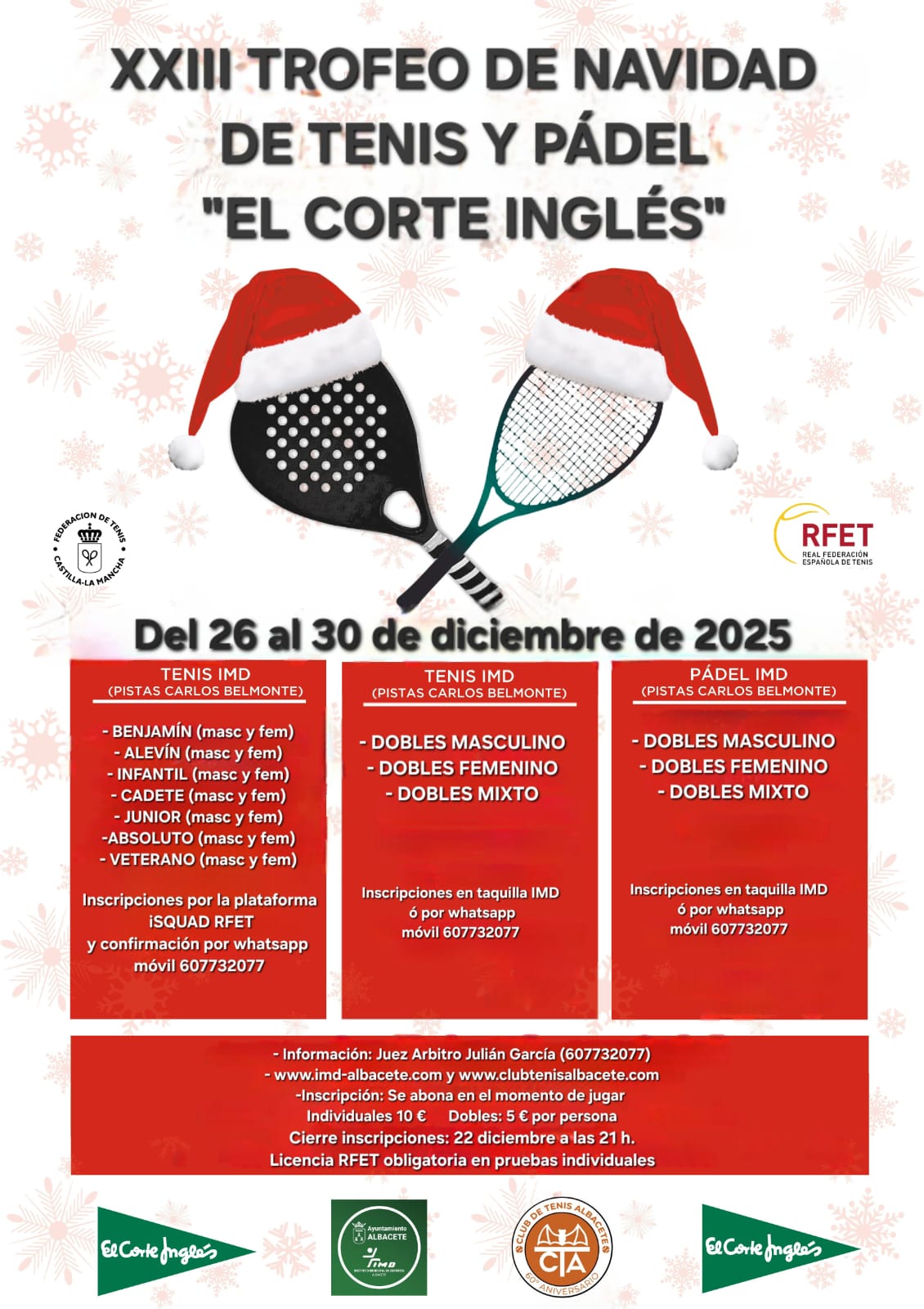 Torneo de Navidad de tenis y pádel