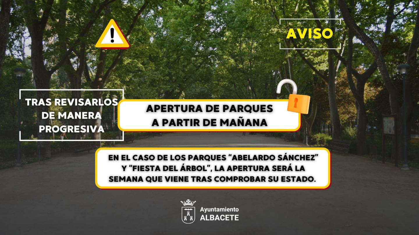 cartel parques abiertos tras temporal