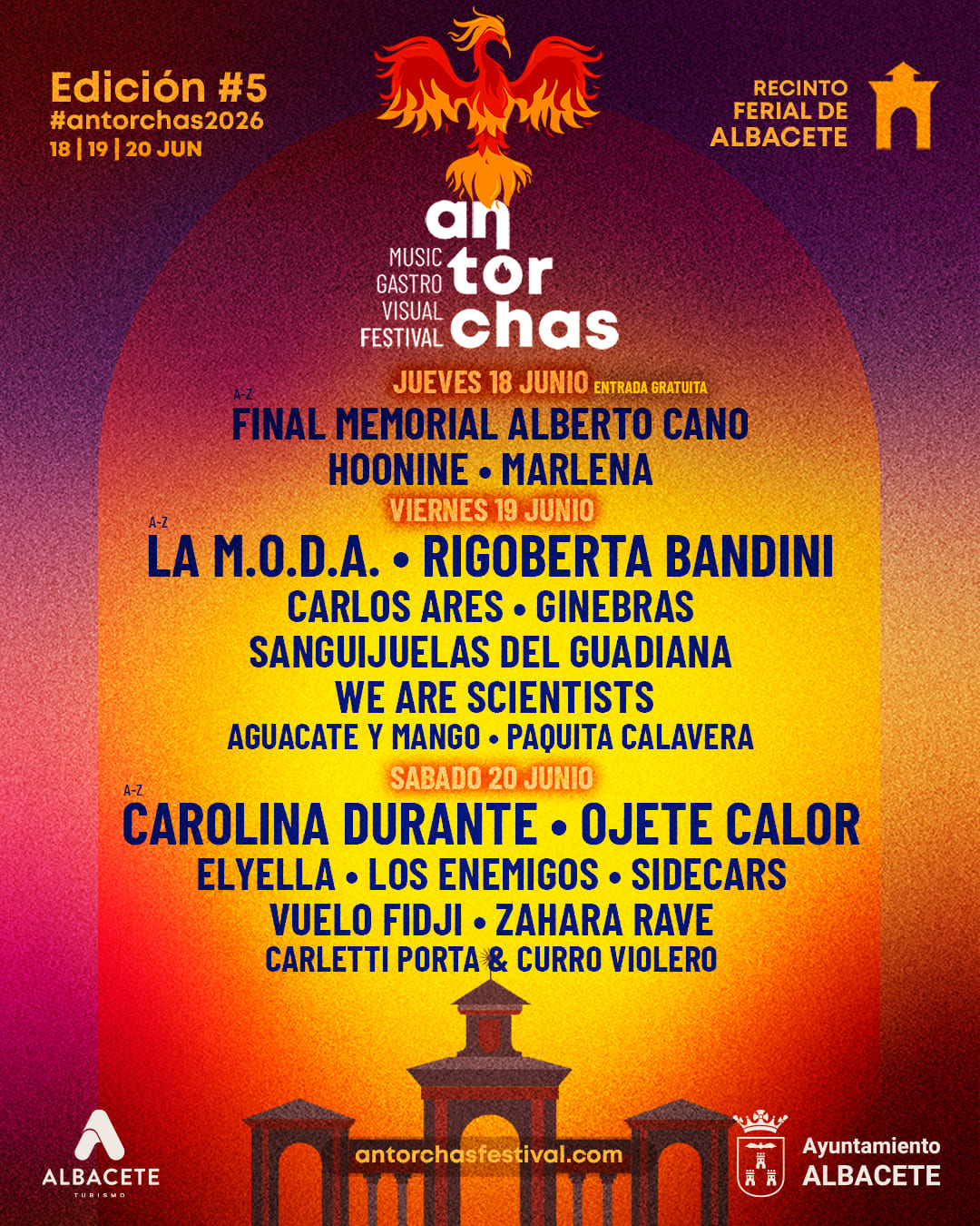 CARTEL FESTIVAL ANTORCHAS 2026 POR DÍAS (1)