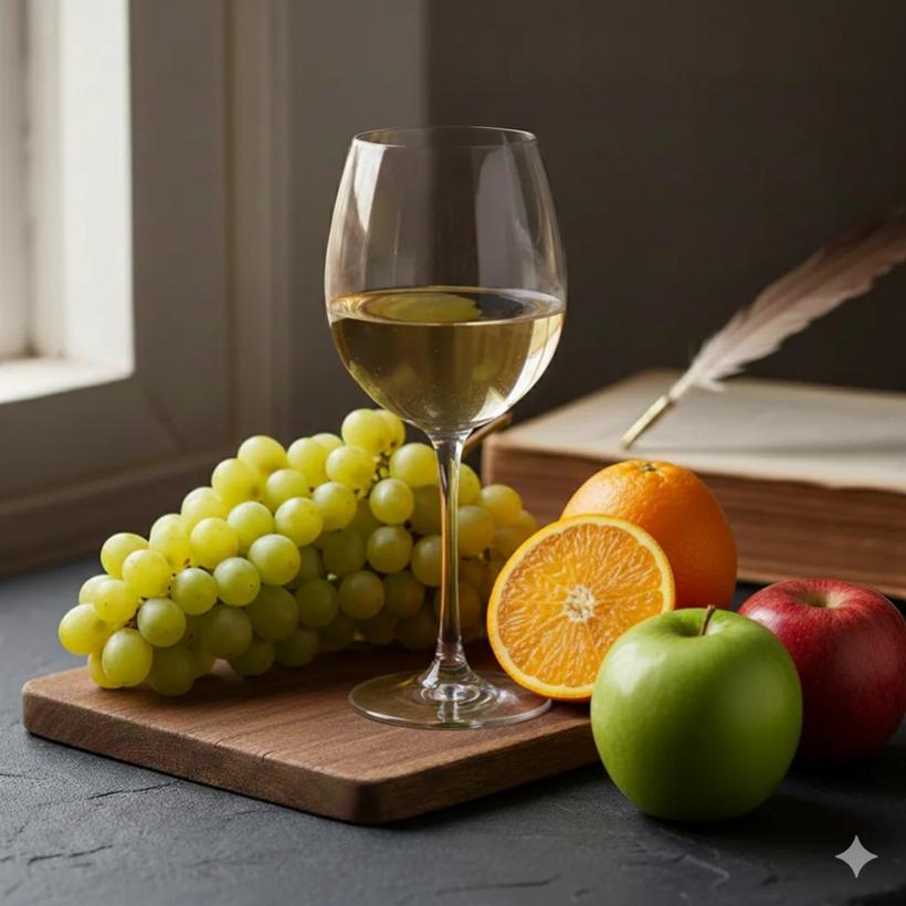 bebidas mixtas de uva blanca, manzana y naranja