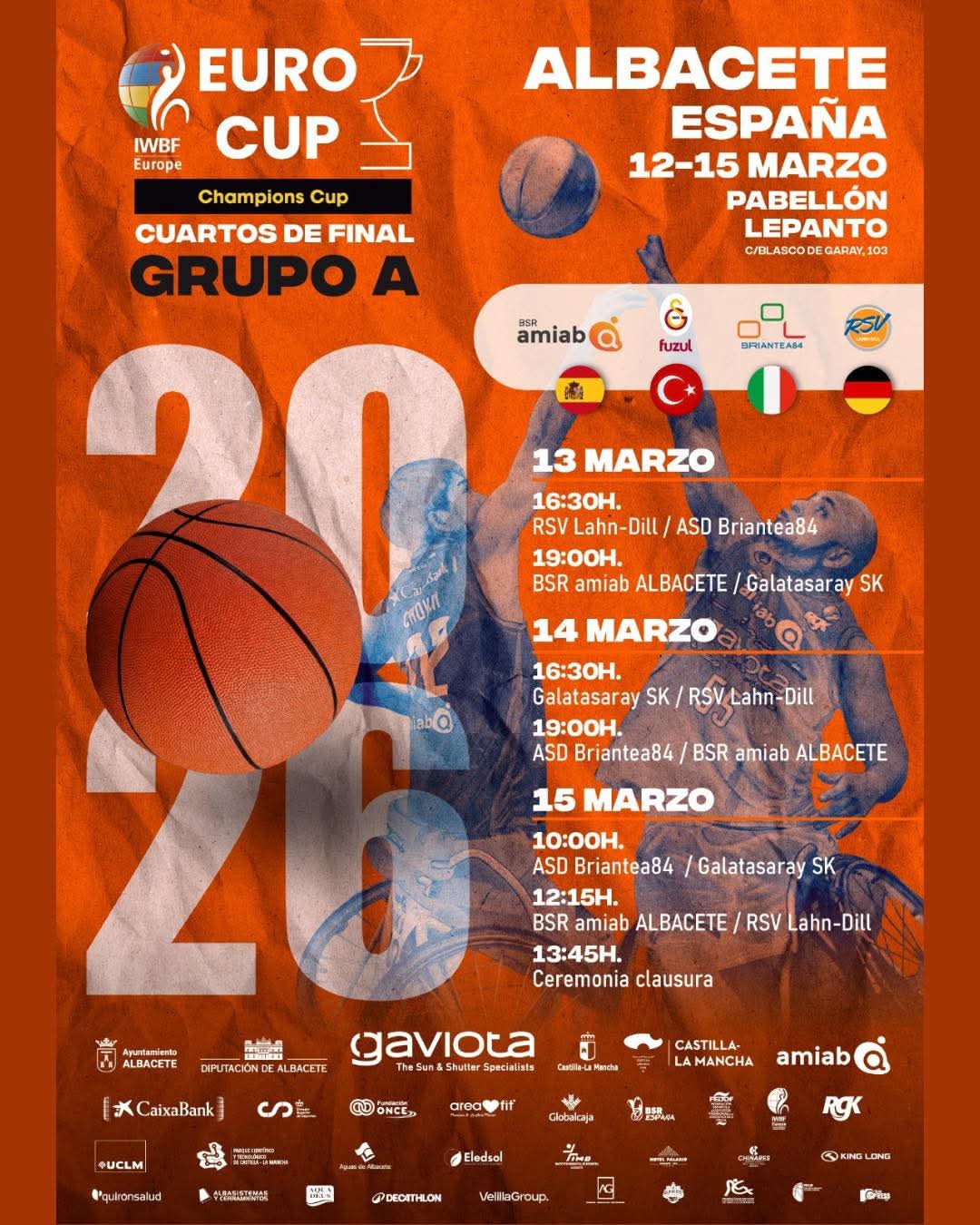 CARTEL CUARTOS FINAL CHAMPIONS 13 A 15 MARZO 2026 bsr amiab