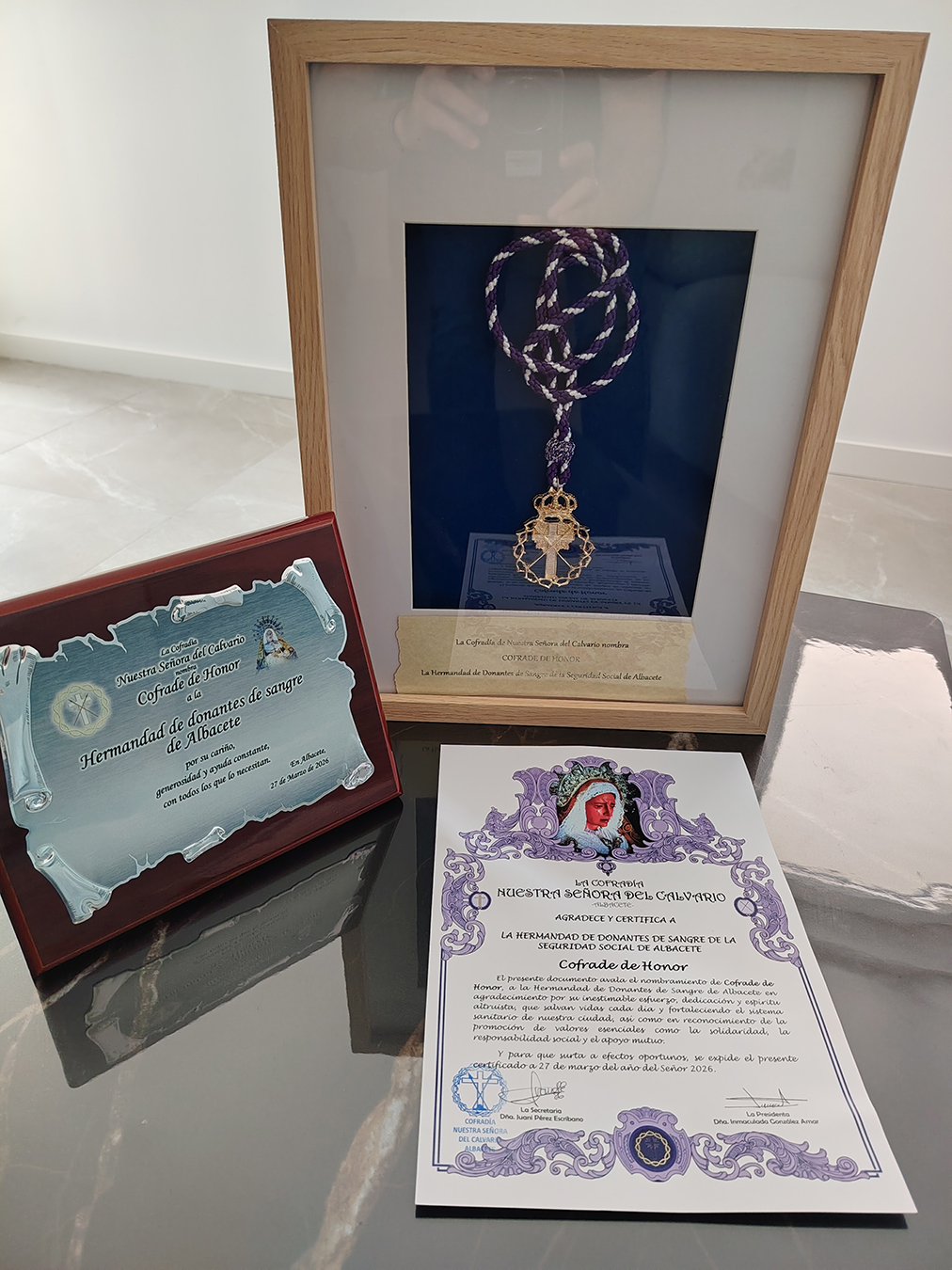 nombramiento Cofrade de Honor a los donantes de sangre