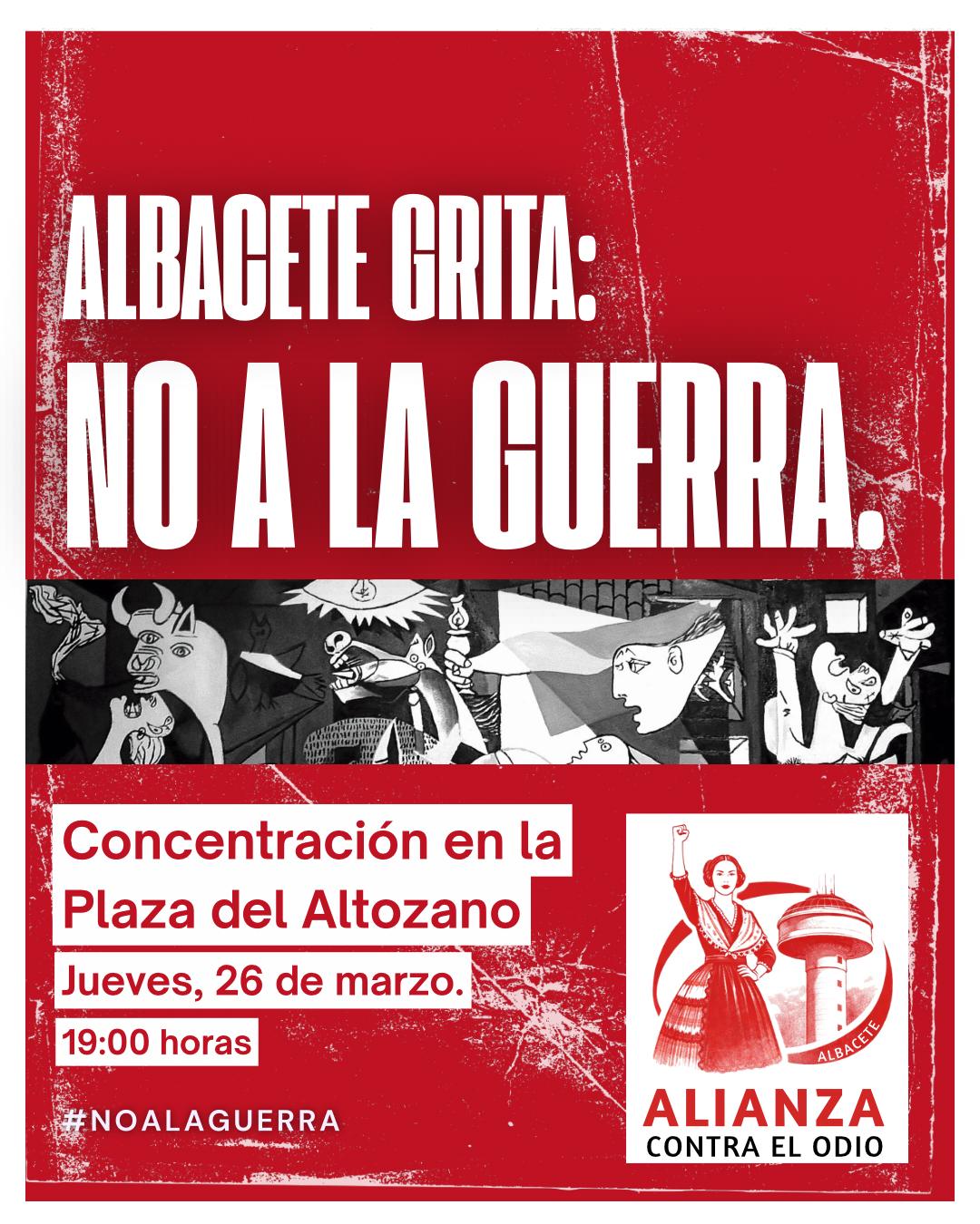 No a la Guerra concentracion alianza contra el odio