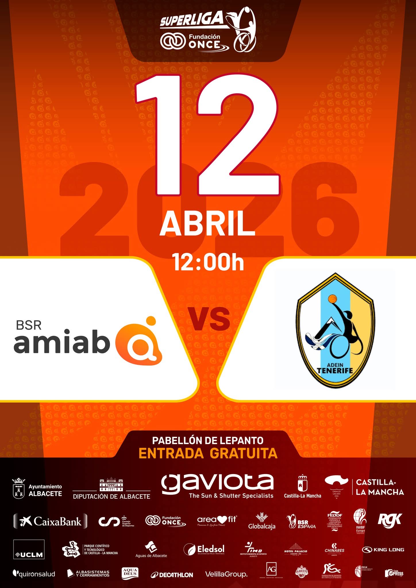 CARTEL PARTIDO BSR AMIAB DOMINGO 12 DE ABRIL