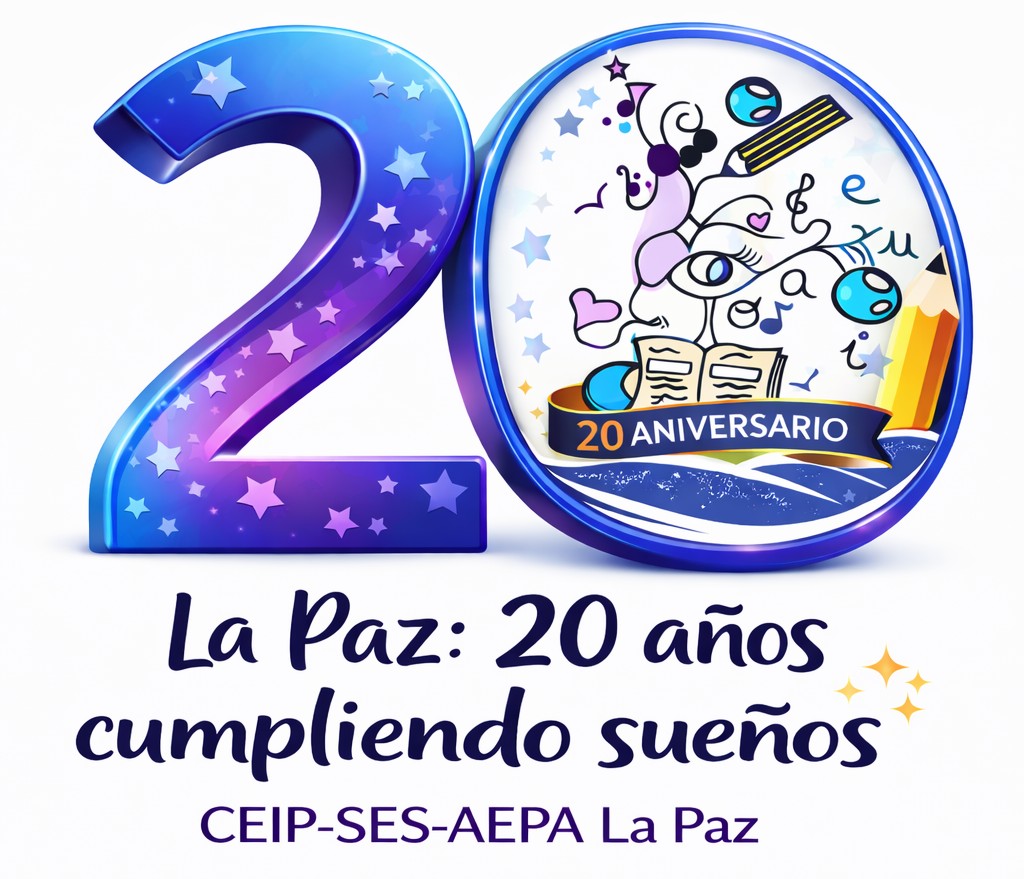 LOGO 20 aniversario ceip la paz la albacete