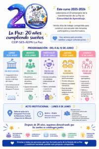 LOGO 20 aniversario ceip la paz la albacete