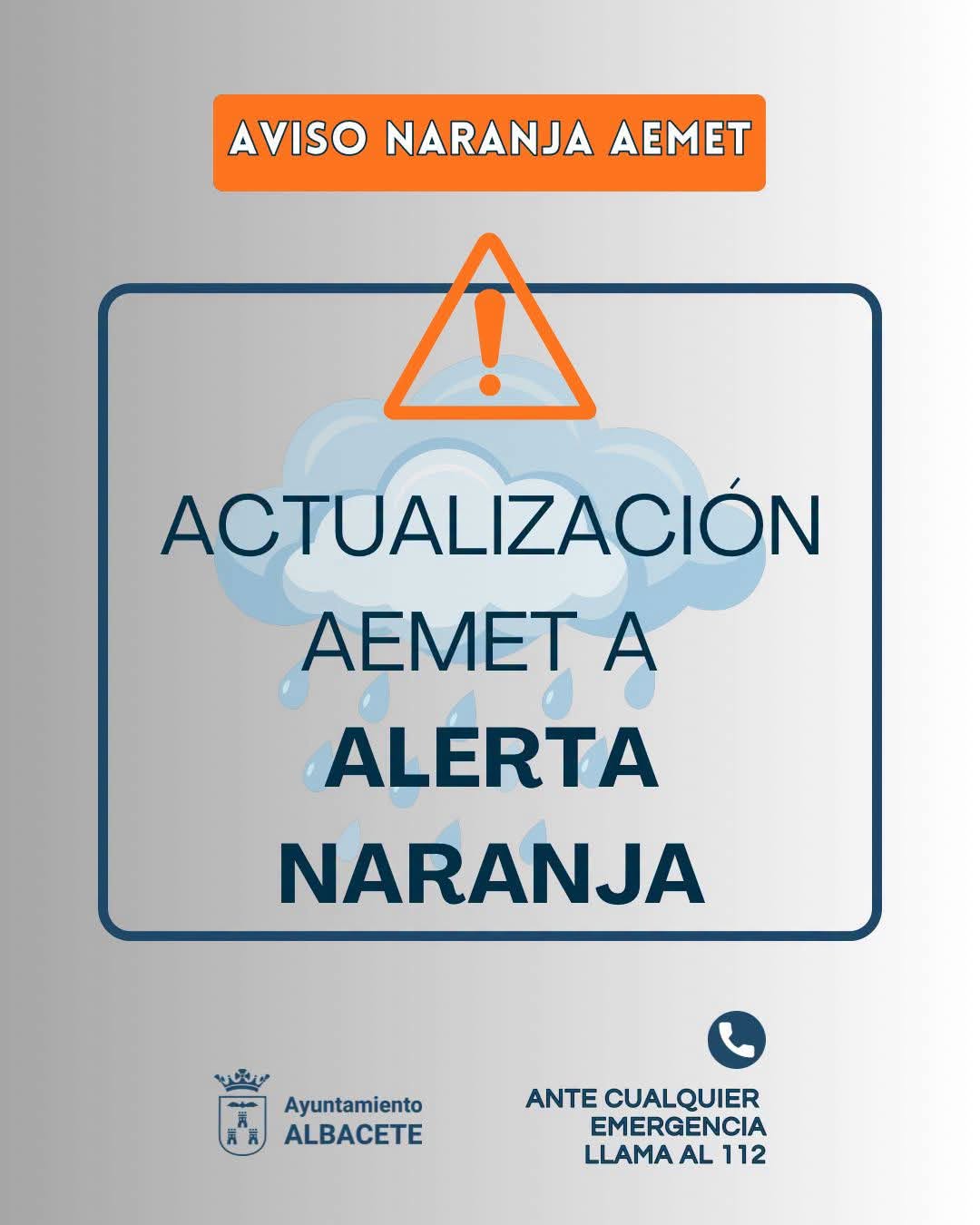 cartel alerta naranja tormentas