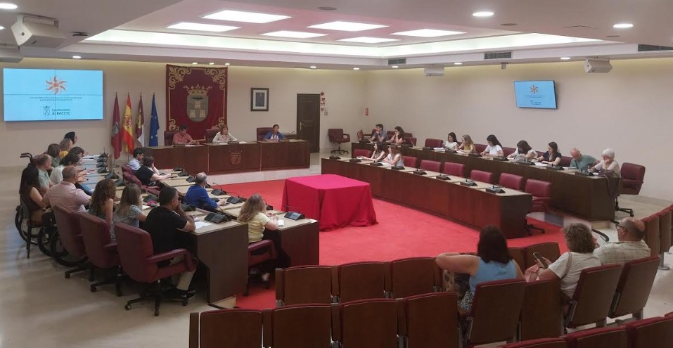 Llanos Navarro presidiendo la reunión del Consejo de asociaciones sociosanitarias y de discapacidad en el Ayuntamiento de Albacete