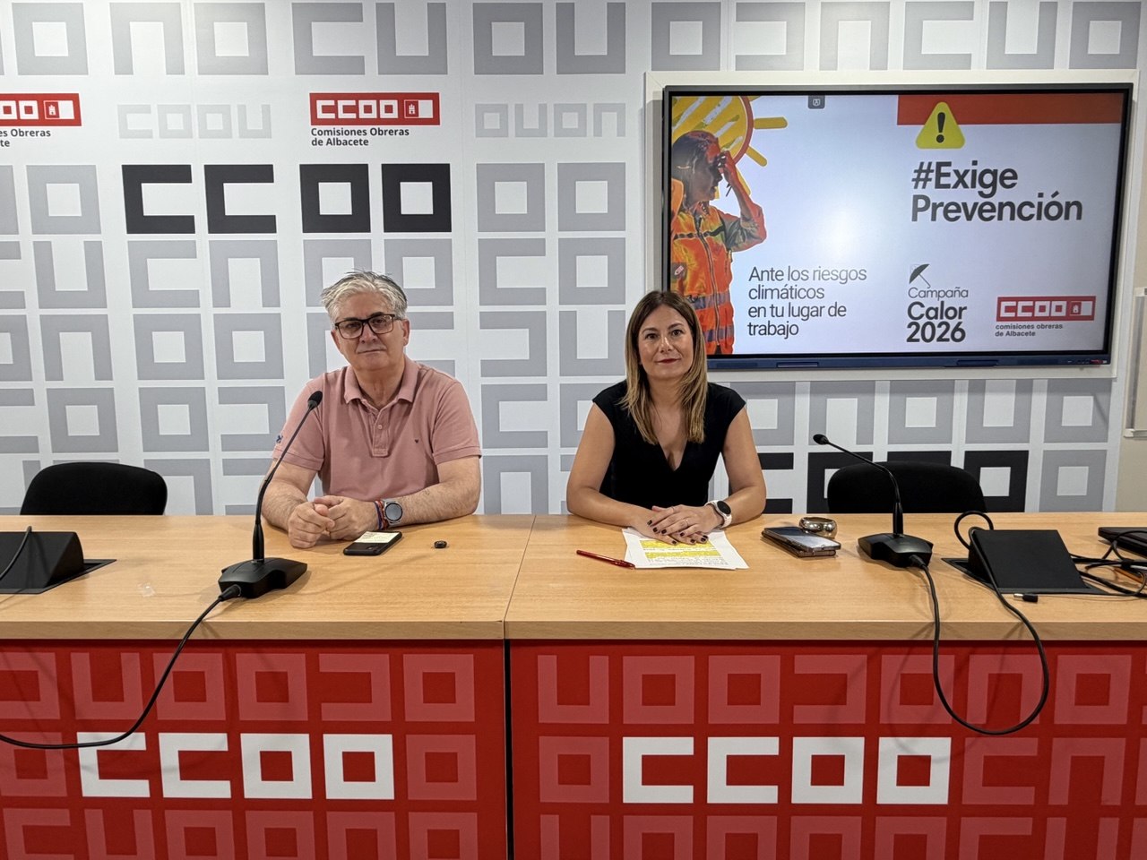 Reunión de CCOO Albacete sobre seguridad laboral en construcción ante altas temperaturas