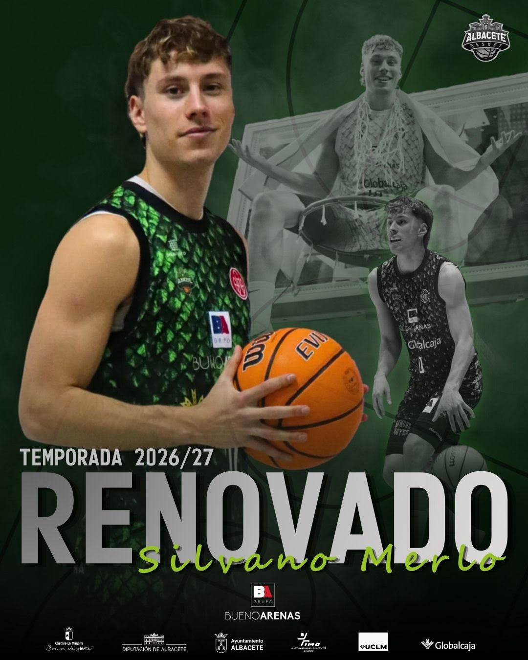 Silvano Merlo con la camiseta del Bueno Arenas Albacete Basket