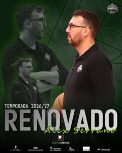 Álex Serrano y Álvaro Correoso en el Pabellón del Parque con el Albacete Basket.