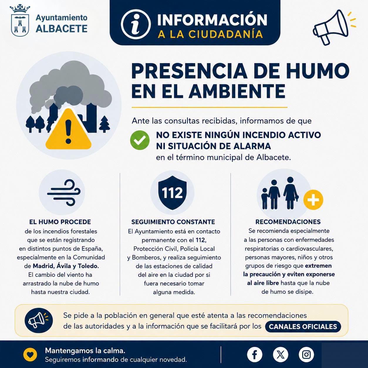 caetel aviso de humo incendios en españa
