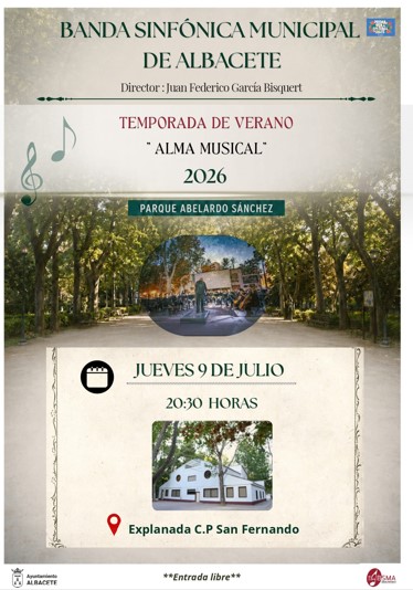 programa concierto banda sinfónica municipal verano 2026