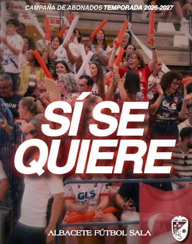 Cartel oficial de la campaña de abonados del Albacete Fútbol Sala.