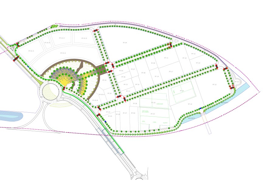Plano del proyecto del puente de acceso al Polígono de Campollano.