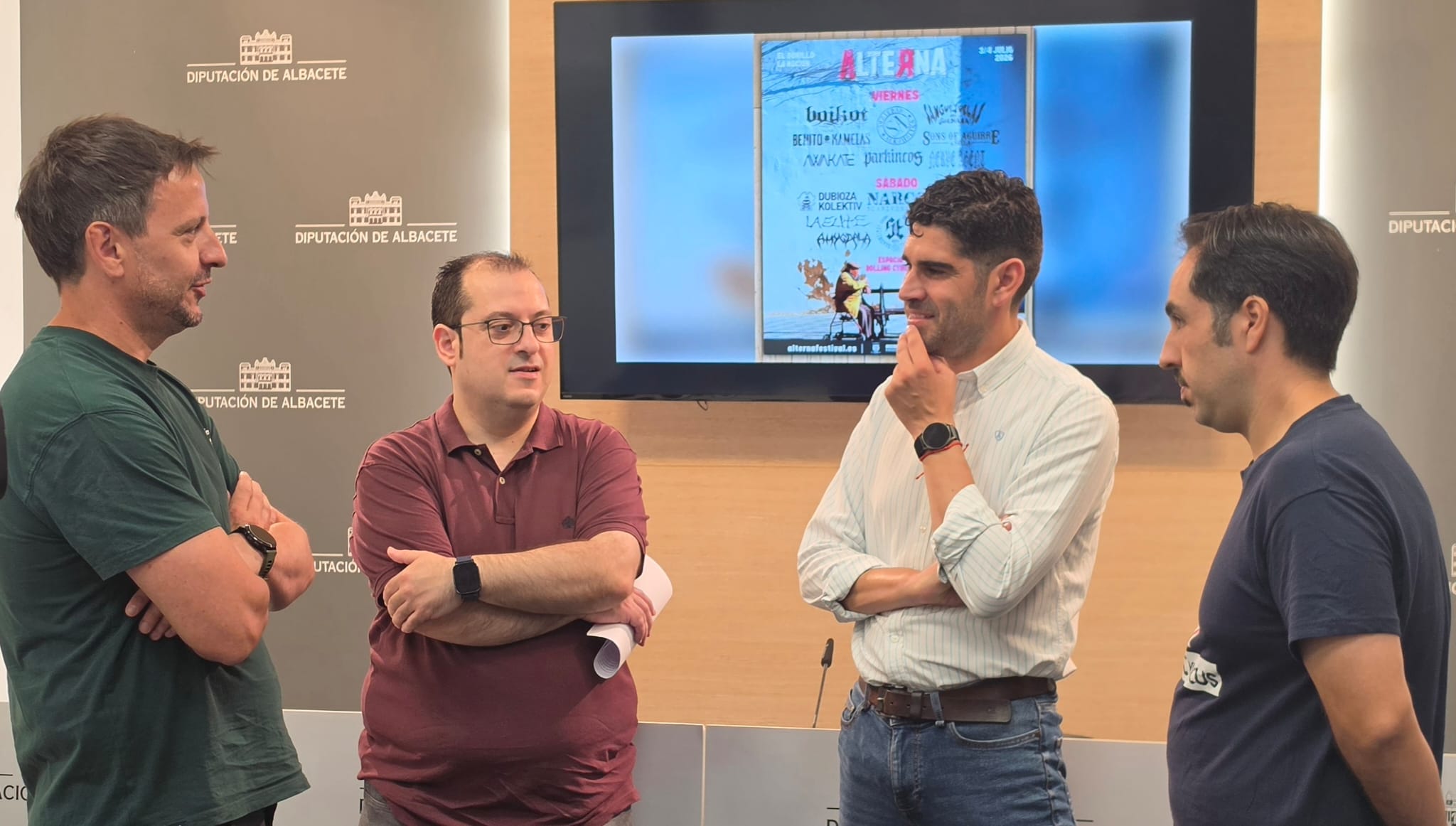Presentación oficial de la XVII edición del Alterna Festival en la Diputación de Albacete con la asistencia de los organizadores y representantes institucionales.