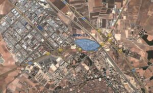 Plano del proyecto del puente de acceso al Polígono de Campollano.