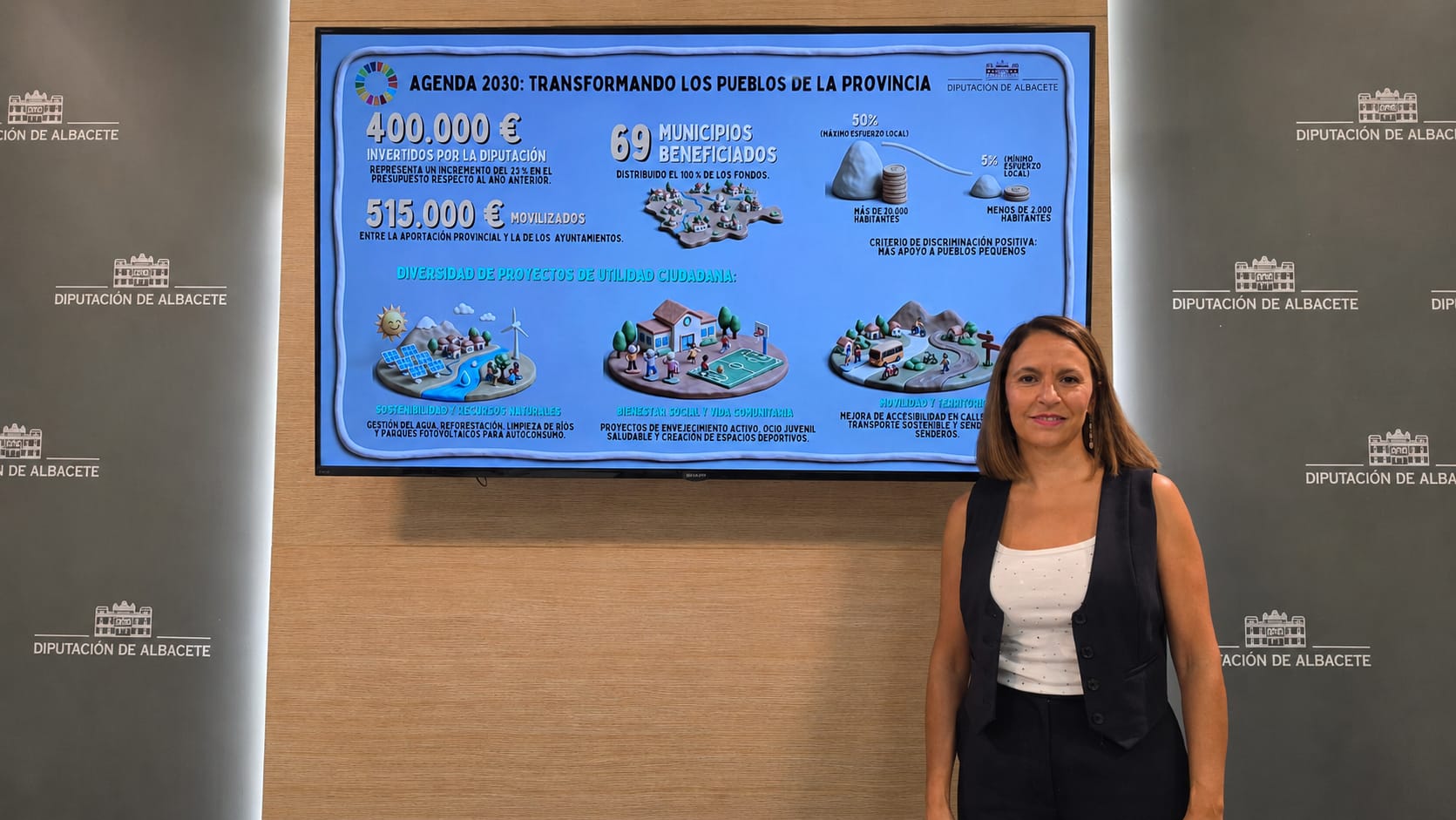 La diputada Yolanda Ballesteros en la presentación de la resolución de Ayudas a Aytos para proyectos Agenda 2030 I