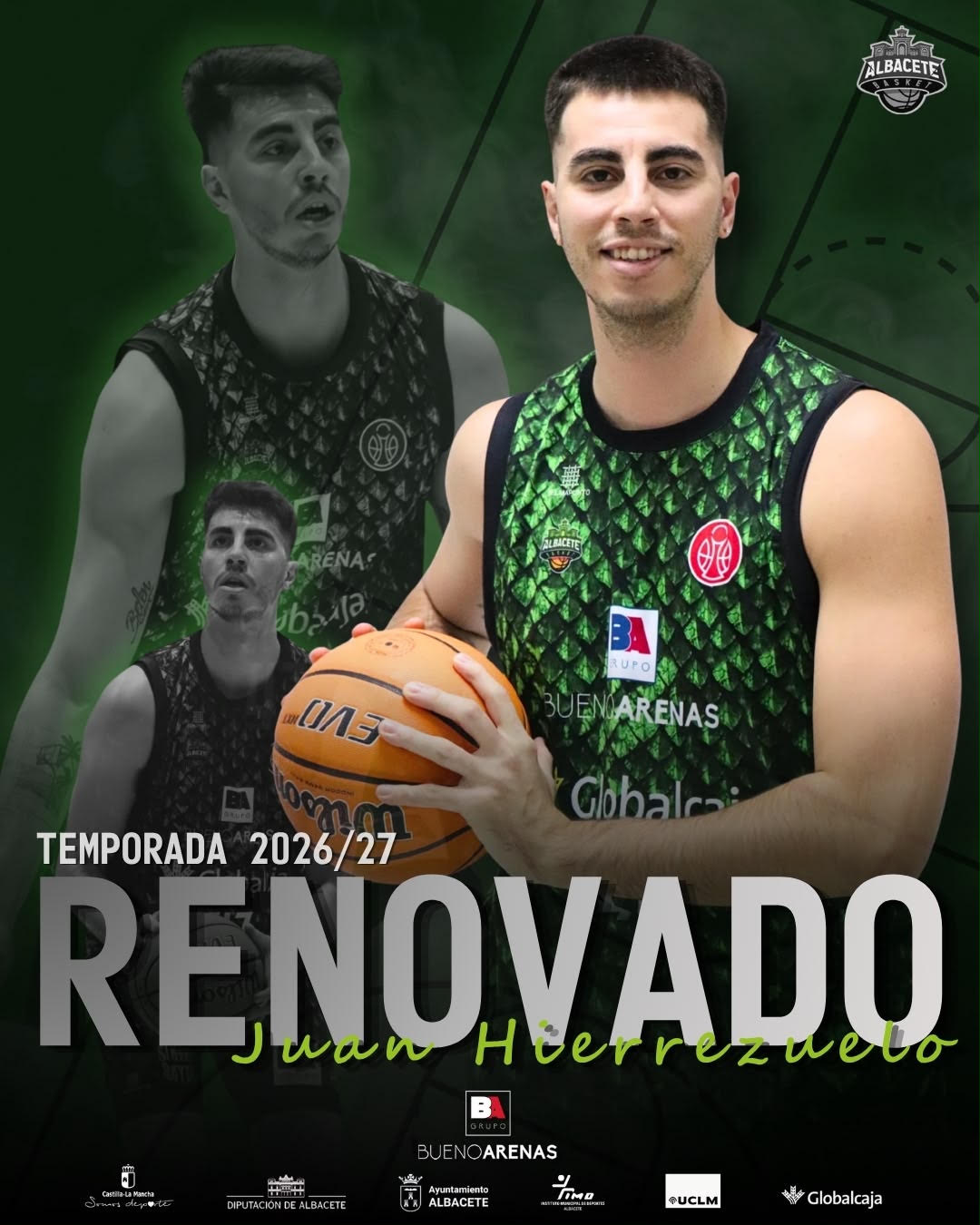 El pívot Juan Hierrezuelo en un partido con la camiseta del Bueno Arenas Albacete Basket