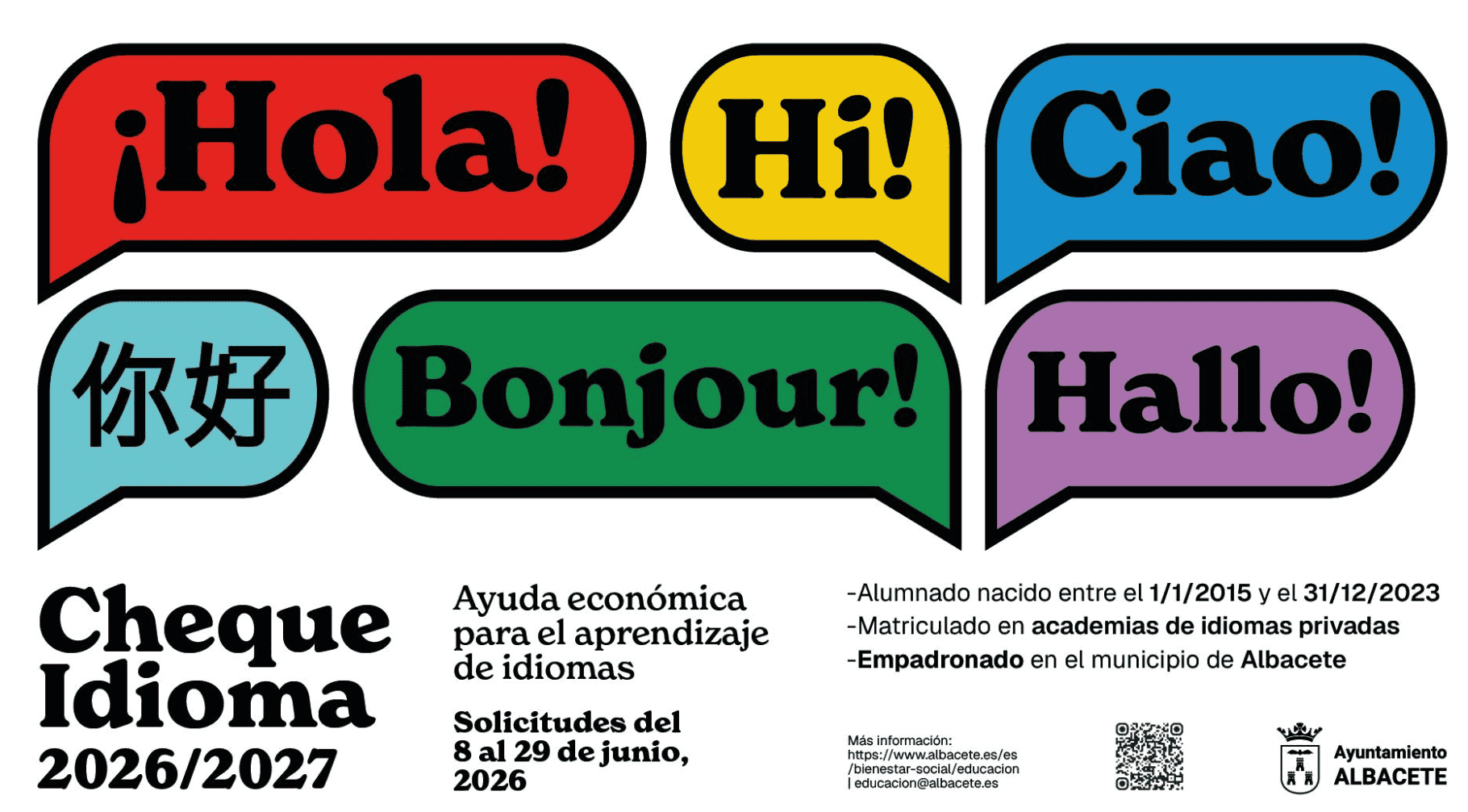 CARTEL CHEQUE IDIOMAS