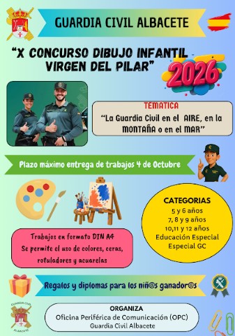 CARTEL X CONCURSO DIBUJO GC 2026 guardia civil albacete
