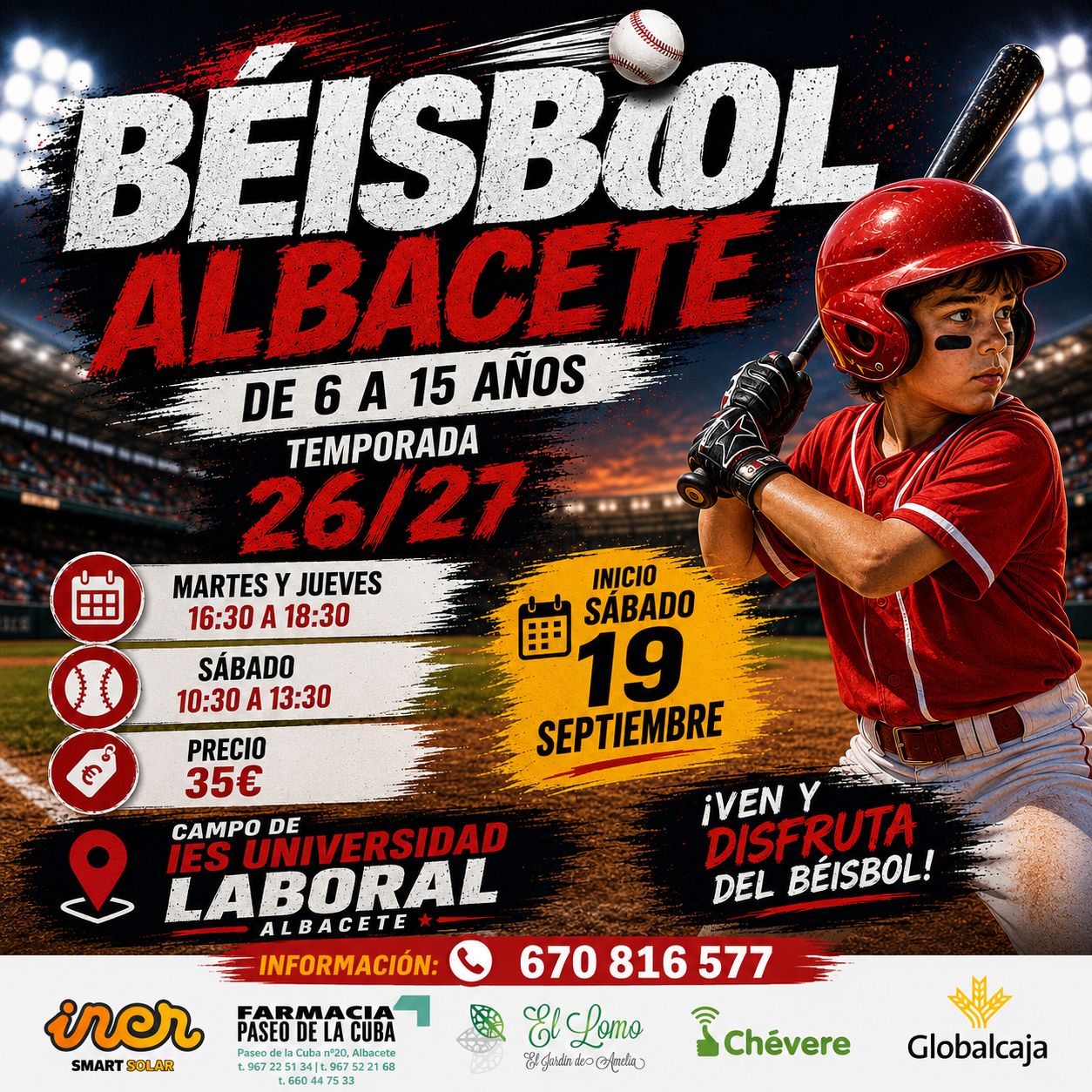 Cartel Béisbol temporada 2026-2027