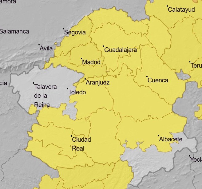 mapa castilla la mancha del el tiempo