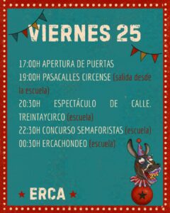 Cartel promocional o imagen de la III Edición del Encuentro Rural de Circo (ERCA) en Alatoz.