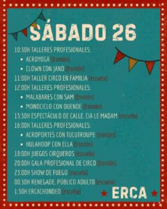 Cartel promocional o imagen de la III Edición del Encuentro Rural de Circo (ERCA) en Alatoz.