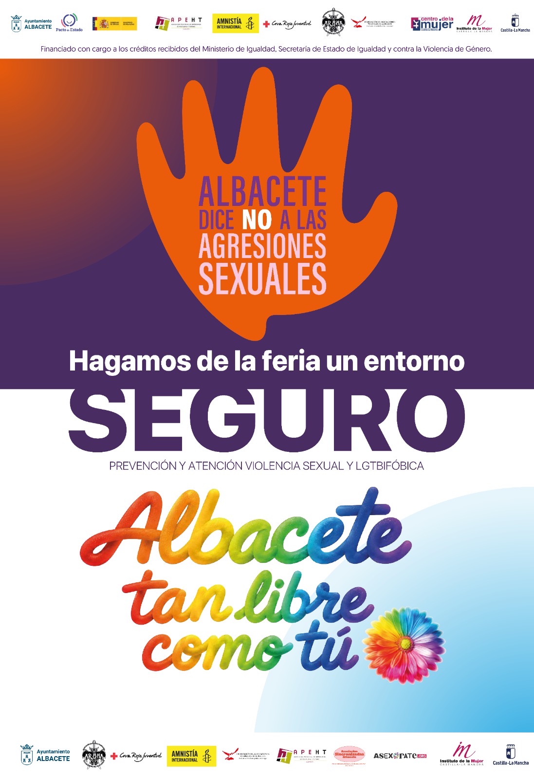 cartel puntos violeta en la feria de Albacete
