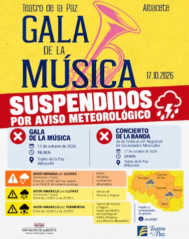 Gala de la Música Suspendida por Aviso Meteorológico