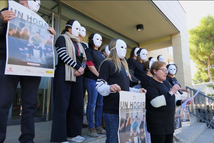 Cáritas Diocesana de Albacete, durante la lectura del manifiesto