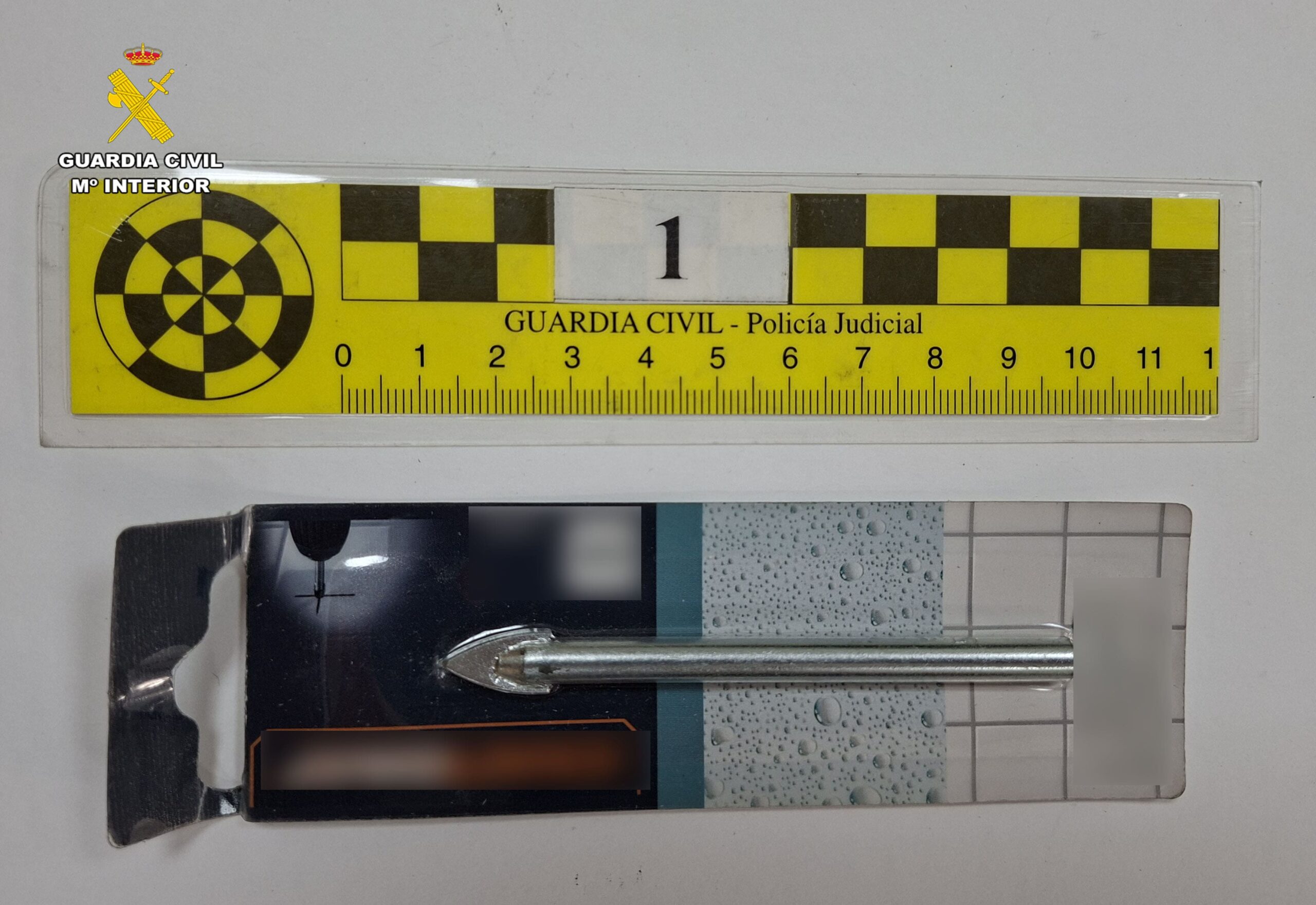 Guardia Civil junto a los objetos e instrumental intervenidos a los detenidos en Almansa
